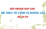 Hệ thức về cạnh và đường cao trong tam giác vuông Toán lớp 9 - Hỏi nhanh đáp gọn